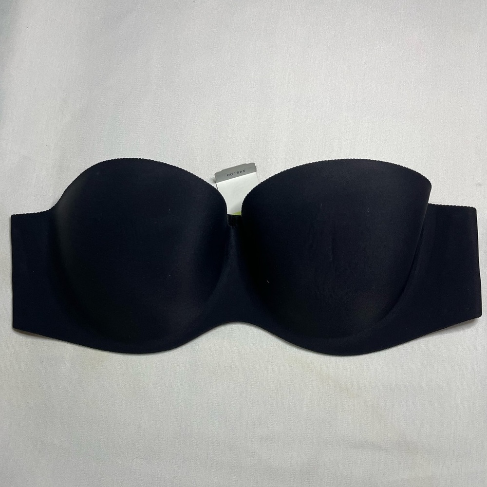 NWT Felina Black Bandeau Style Intimates Strapless Molded Cups Bra Size 36B